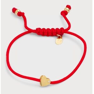 Zoe Lev Jewelry 14k Gold Heart with Diamond 0.01ct Fortune Bracelet